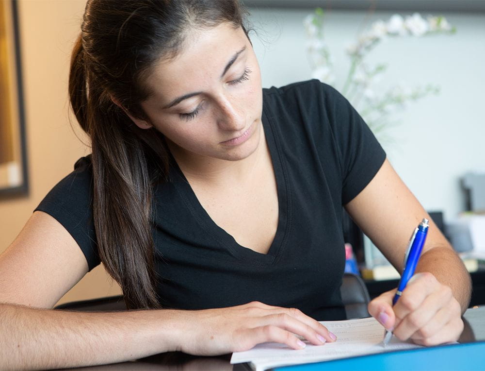 Student studying