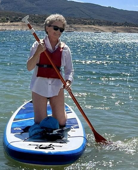Marj Southworth paddleboarding