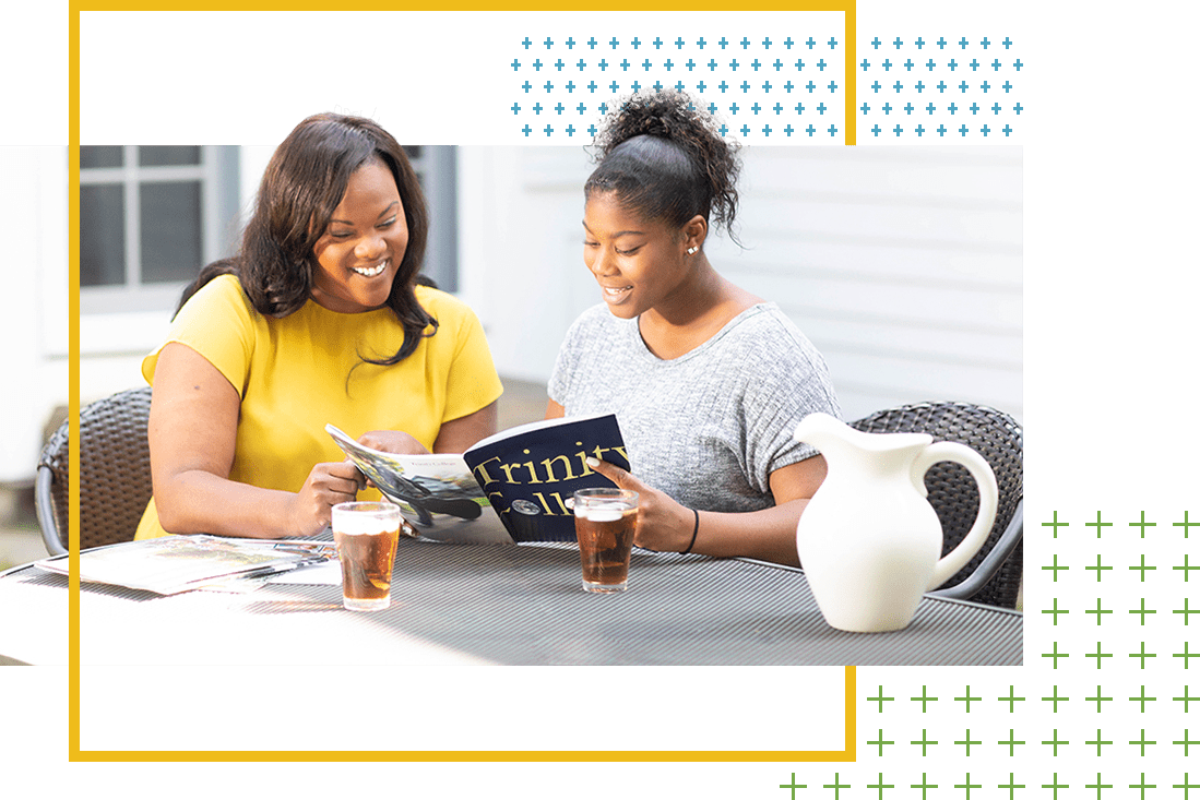 Mom and daughter reading