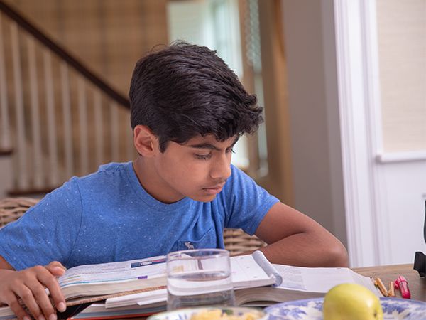 Student looking at applications