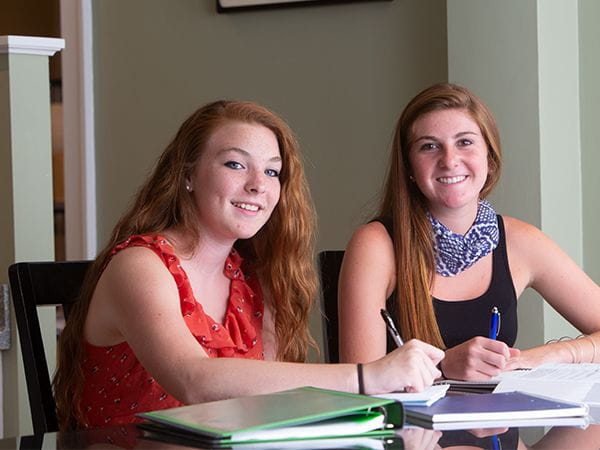 Two students studying